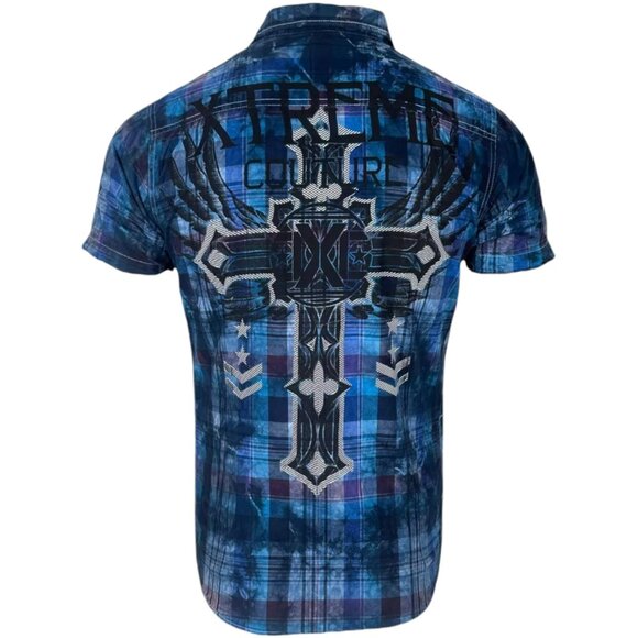 Xtreme Couture by Affliction Men's Button Down Shirt Faith & Trust S-2XL - Picture 1 of 8